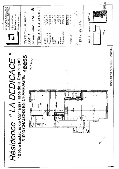 
            Location appartement T3  82.05m²  à Chalons-En-Champagne  (51000)  - ER.18855
            