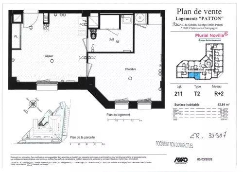 
            Location appartement T2  42.84m²  à Chalons-En-Champagne  (51000)  - ER.39587
            
