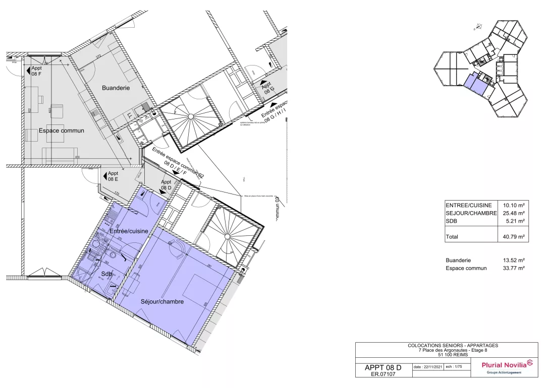  Location appartement T1  40.49m²  à Reims  (51100)  - déjà  loué   - AL.00047 - Galerie 6 - Ouvrir l'image en pleine taille