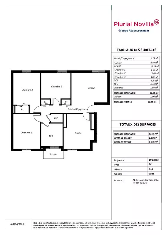  Achat appartement T4  66.00m²  à Reims  (51100)  - ER.00995 - Galerie 6 - Ouvrir l'image en pleine taille