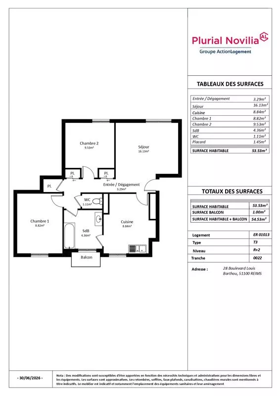  Achat appartement T3  54.00m²  à Reims  (51100)  - ER.01013 - Galerie 6 - Ouvrir l'image en pleine taille