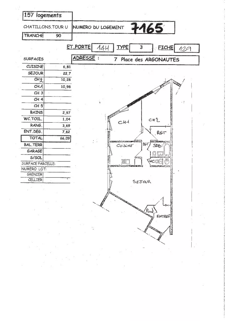  Location appartement T3  66.09m²  à Reims  (51100)  - déjà  loué   - ER.07165 - Galerie 8 - Ouvrir l'image en pleine taille