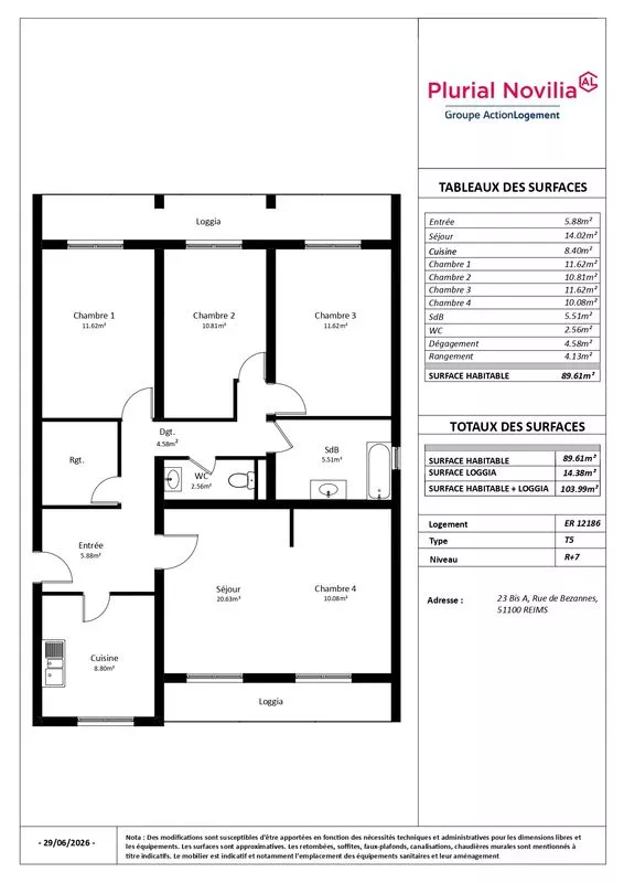  Achat appartement T5  89.00m²  à Reims  (51100)  - ER.12186 - Galerie 10 - Ouvrir l'image en pleine taille