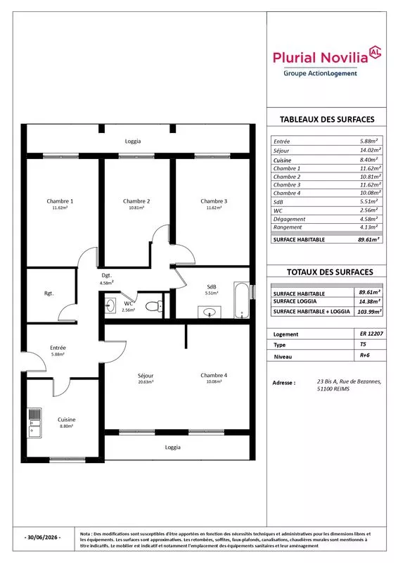  Achat appartement T5  90.00m²  à Reims  (51100)  - ER.12207 - Galerie 7 - Ouvrir l'image en pleine taille
