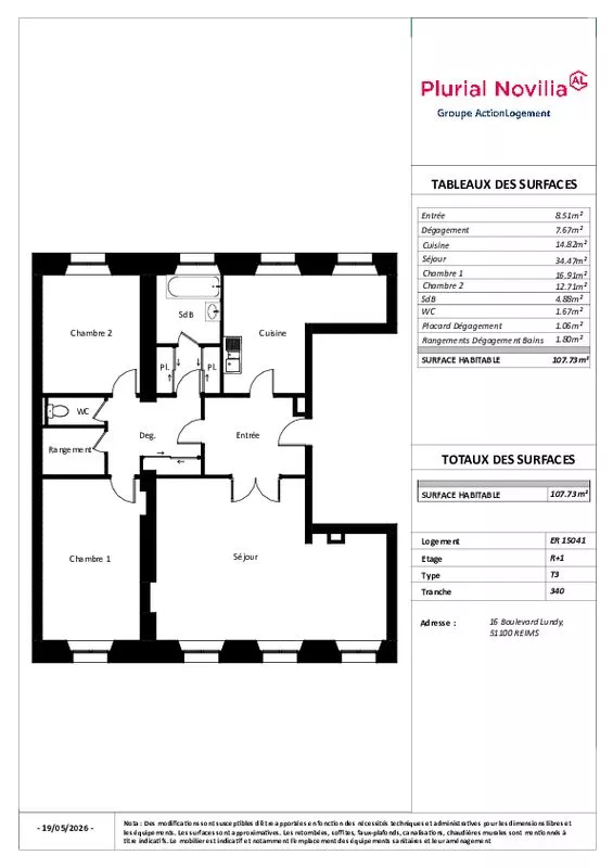  Achat appartement T3  103.00m²  à Reims  (51100)  - ER.15041 - Galerie 9 - Ouvrir l'image en pleine taille
