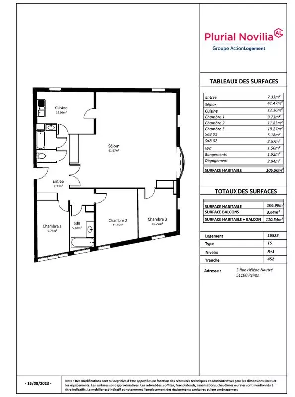  Achat appartement T5  110.00m²  à Reims  (51100)  - ER.16522 - Galerie 8 - Ouvrir l'image en pleine taille