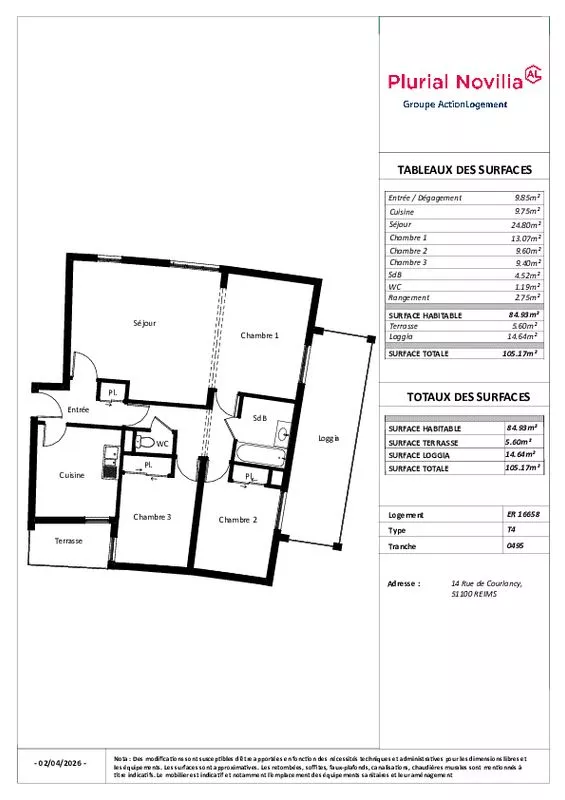  Achat appartement T4  85.00m²  à Reims  (51100)  - ER.16658 - Galerie 6 - Ouvrir l'image en pleine taille