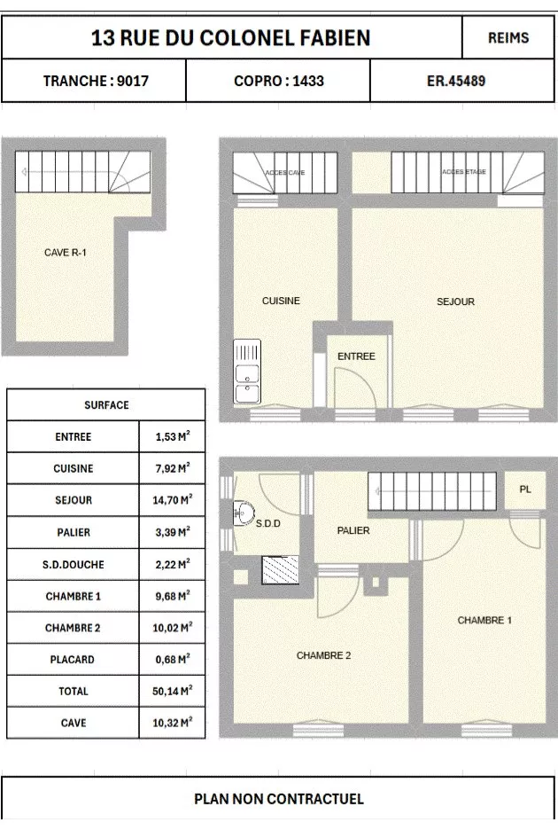  Location maison T3  47.53m²  à Reims  (51100)  - ER.45489 - Galerie 10 - Ouvrir l'image en pleine taille